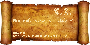 Mernyávecz Kristóf névjegykártya